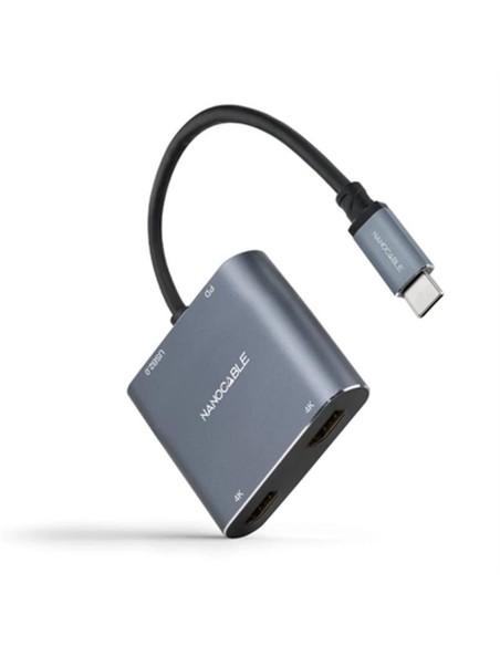 USB C till HDMI Adapter NANOCABLE 10.16.4305 4K Ultra HD Grå 15 cm