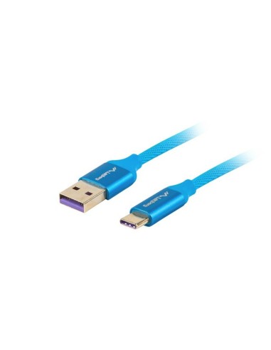 USB A till USB C Kabel Lanberg CA-USBO-21CU-0005-BL Blå 50 cm 0,5 m