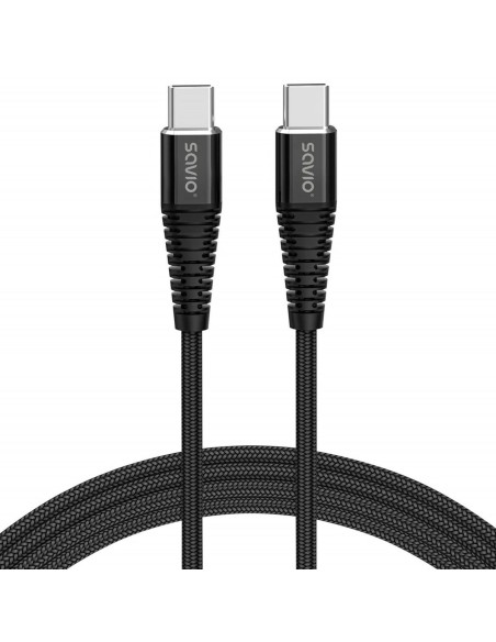 Kabel USB C Savio CL-160 Svart 2 m