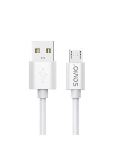 USB-kabel till mikro-USB Savio CL-167 Vit 3 m