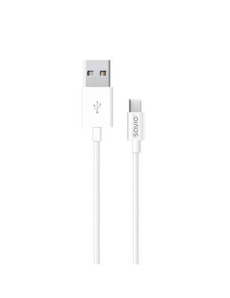 USB-kabel till mikro-USB Savio CL-124 Vit 2 m