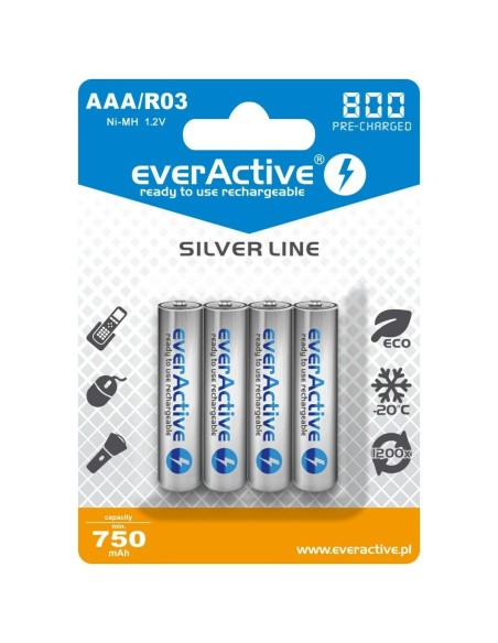 Laddningsbara Batterier EverActive EVHRL03-800 R03 AAA 1,2 V