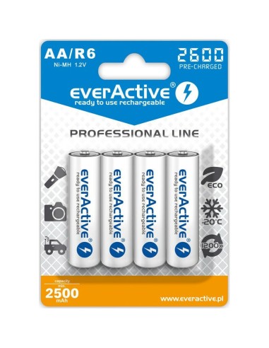 Laddningsbara Batterier EverActive EVHRL6-2600 2500 mAh 1,2 V