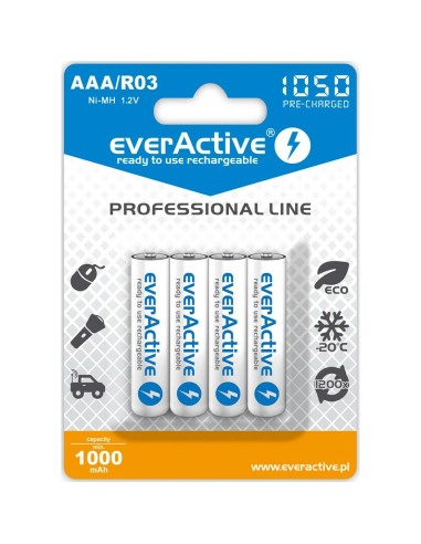 Laddningsbara Batterier EverActive EVHRL03-1050 1,2 V AAA