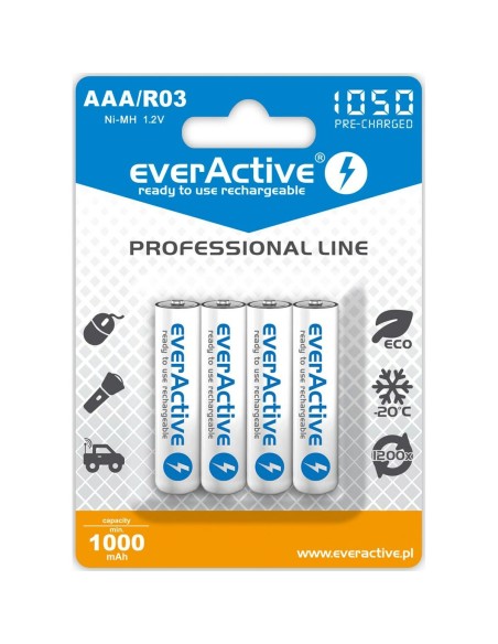 Laddningsbara Batterier EverActive EVHRL03-1050 1,2 V AAA