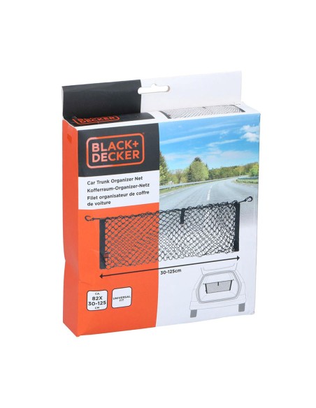 Nät för bagageutrymme Black & Decker Svart 30-125 x 82 cm