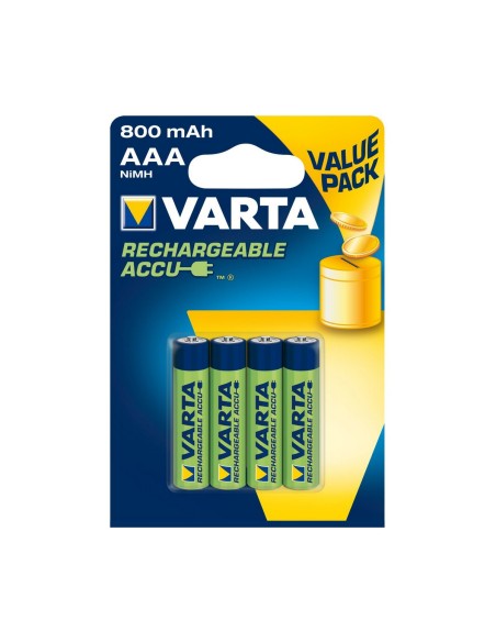 Laddningsbara Batterier Varta 800 mAh 1,2V (4 antal)