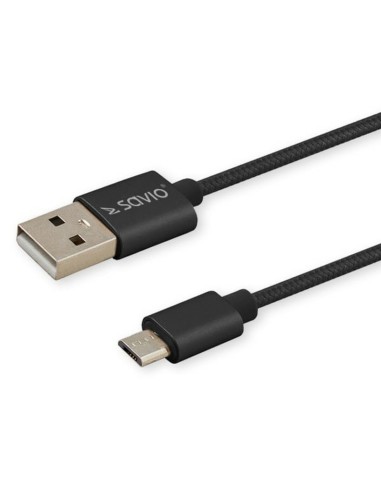 USB A till USB C Kabel Savio CL-129 Svart 2 m