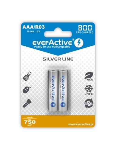 Laddningsbara Batterier EverActive EVHRL03-800 AAA R03 1,2 V 3.7 V (2 antal)