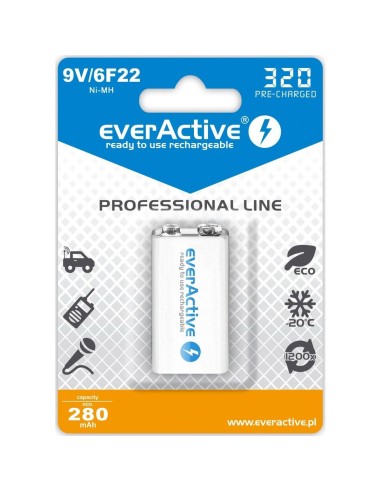 Laddningsbara Batterier EverActive EVHRL22 320 mAh 9 V