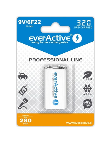 Laddningsbara Batterier EverActive EVHRL22 320 mAh 9 V